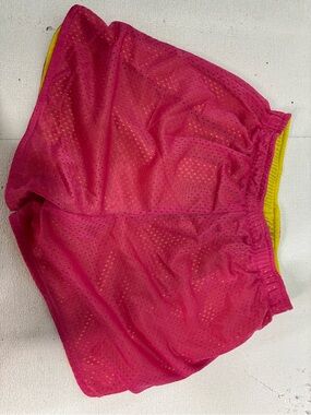 Pink and Yellow Girls Athletic Shorts